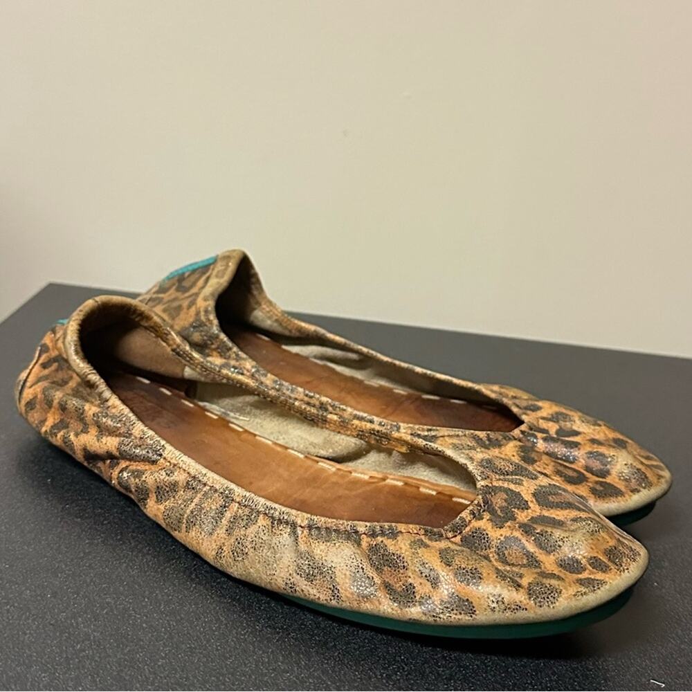 Tieks Leopard Print Ballet Flats in Tan and Brown